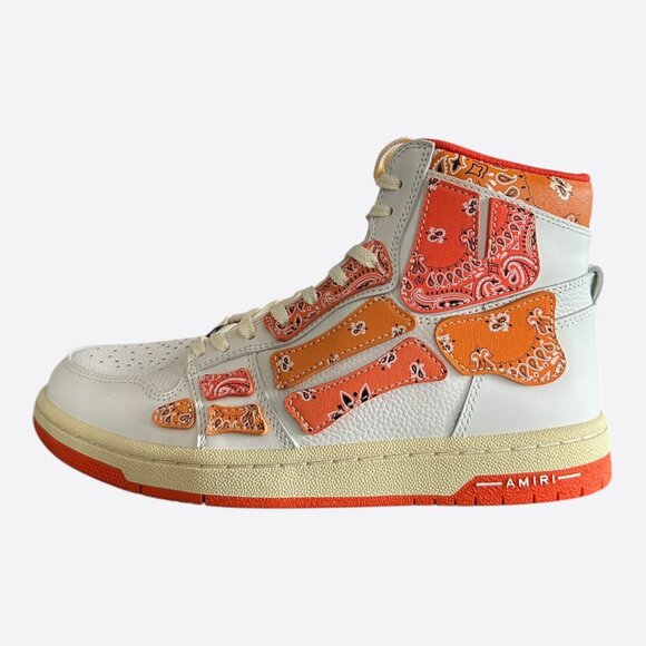 Amiri White & Orange Bandana Skeleton High Tops - Picture 3 of 7